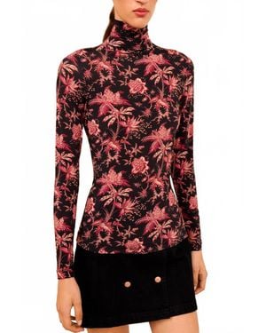 Ulla Johnson Aurelia Longsleeves Turtleneck Top - Red