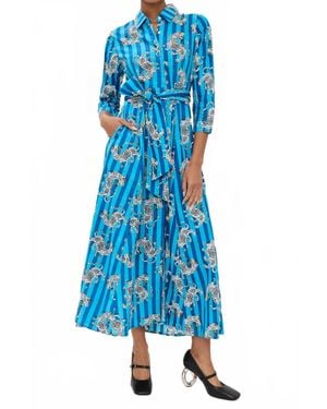 Guadalupe Luciana Tibet Dragon Dress - Blue