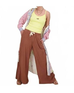 ME 369 Ariel Wide Leg Pant - Brown