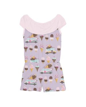 KICKEE Gril's Summer Romper - Purple