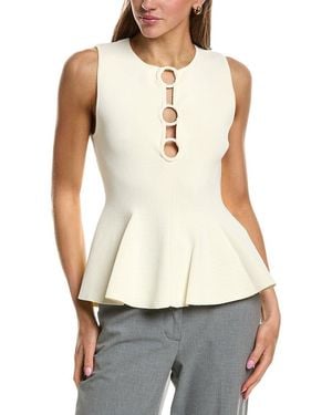Endless Rose Neckband Knitted Top - White