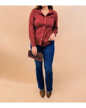 To The Way Corp. Regina Button Up Top - Blue
