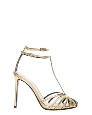 ALEVI Stella 110 Shine Patent Leather Sandals - Metallic