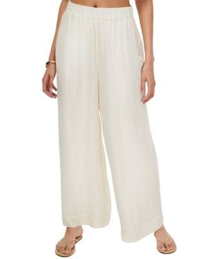 Cami NYC Embroidered Metallic Chiffon Wide Leg Pants - Natural