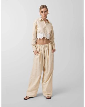 Line & Dot Noemi Wide Leg Pants - Natural