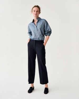 ANN MASHBURN Frankie Cropped Pants - Blue