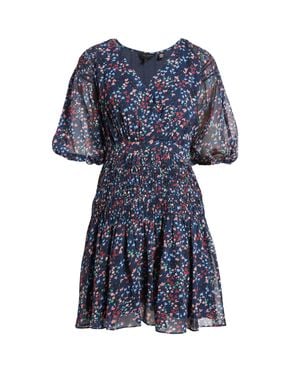 Ted Baker Casidee Heart Print Puff Sleeve Chiffon Mini Dress - Blue