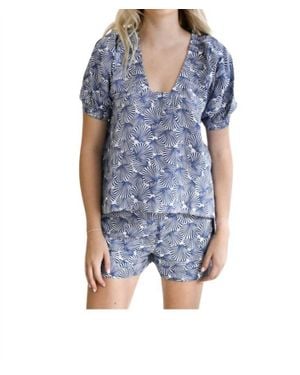 Never A Wallflower Marakesh Short Sleeve Top - Blue