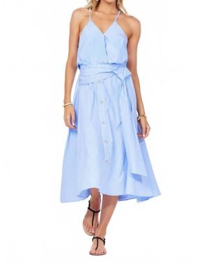 Bishop + Young Summer Poplin Midi Skirt - Blue