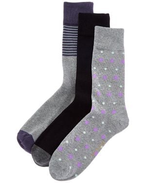 Ted Baker 3Pk Dress Socks - Gray