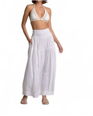 Elan Maxi Skirt With Smocked Waistband - Purple