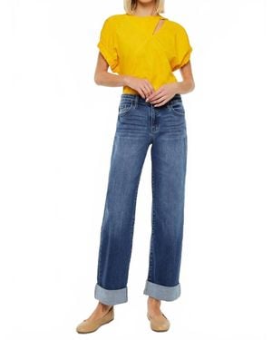 Kancan Ivanna High Rise Wide Leg Jeans - Blue