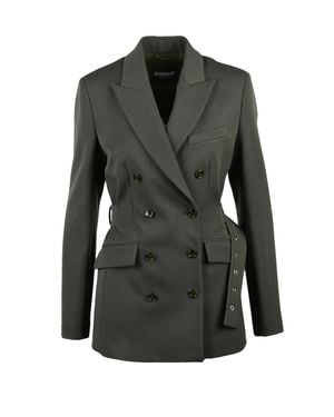 Dondup Double-Breasted Tailored Jacket With Adjustable Martingale - Black