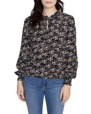 Sanctuary Resolution Smocked Sleeve Blouse - Black