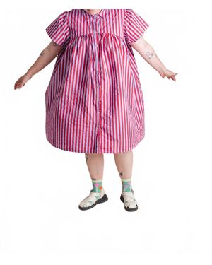 Nettle Studios Button Mushroom Midi Dress - Pink