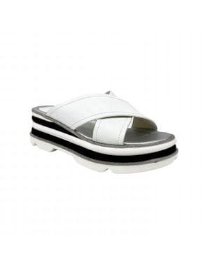 Bonavi Cross Strap Platform Sandals - White