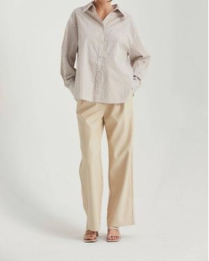 Crescent Zoya Vegan Leather Pants - Natural