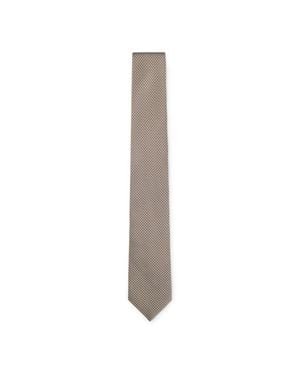 BOSS Patterned Tie - Gray