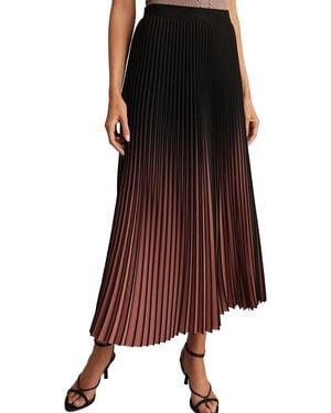 Reiss Marlie Pleated Skirt - Brown