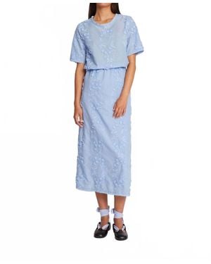 Munthe Uasta Floral Embroidery Top - Blue