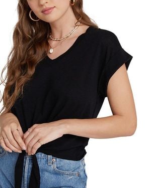 Bella Dahl Tie Front V-Neck T-Shirt - Black