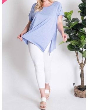 Davi & Dani Burnout Crew Neck Plus Tee - White