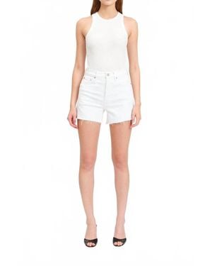DAZE High Rise Bottom Line Short - White