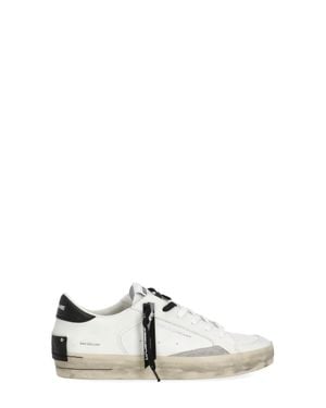 Crime London Sk8 Deluxe Lettering Sneakers - White