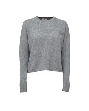 Autry Heathered Ribbed Wool Sweater - Gray