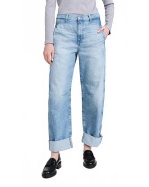 AG Jeans Mercer High-Rise Barrel Jeans - Blue