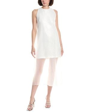 Kenneth Cole Mini Sheer Overlay Sequin Top - White
