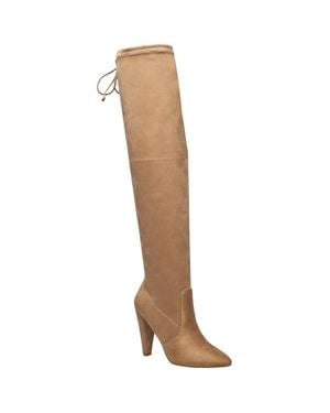 French Connection Fcjordn106Ds Lace-Up Faux Suede Over-The-Knee Boots - Natural