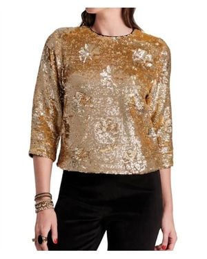 Frances Valentine Taylor Sequin Top - Brown