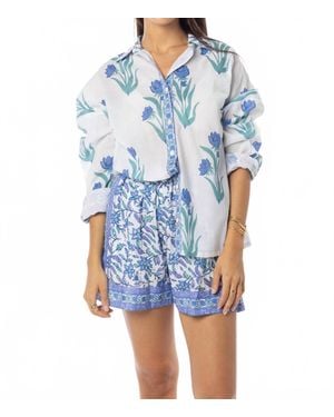 Bindu Robi Long Sleeves Top - Blue