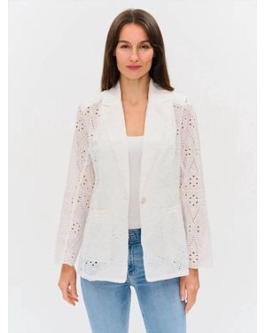 Six Fifty Eyelet Edit Blazer - White