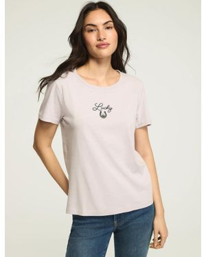 Lucky Brand Lucky Horse Shoe Classic Crew - White