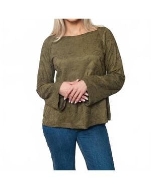 Sno Skins Embroidered Scoop Neck Top - Green