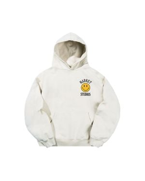 Market Smiley Upside Down Lockup Hoodie - White
