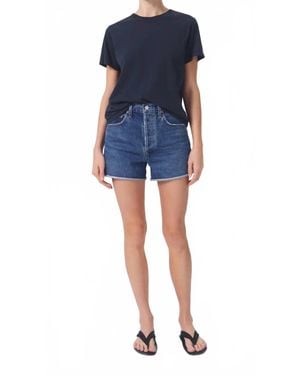 Agolde Dee High Rise Rolled Hem Short - Blue