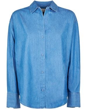 MC2 Saint Barth Classic Button-Down Chambray Shirt With Embroidered Detail - Blue