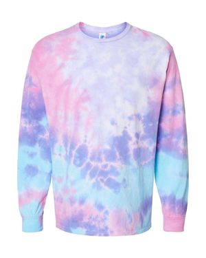 Colortone Tie-Dyed Long Sleeve T-Shirt - Pink