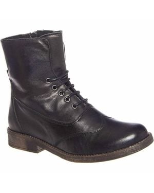 Eric Michael Riley Leather Lace Up Zip Combat Dress Boots - Brown