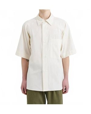 Margaret Howell Short Sleeve Raglan Shirt - White