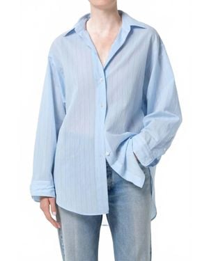 Agolde Sona Button Down Shirt - Blue