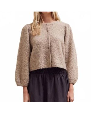 GRADE & GATHER Lacie Cropped Cardigan - Brown