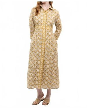 Ivy Jane Double Button Midi Shirtdress - Natural
