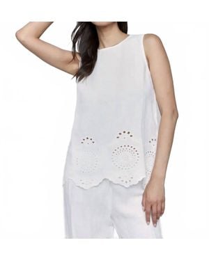 Charlie b Border Embroidered Top - White