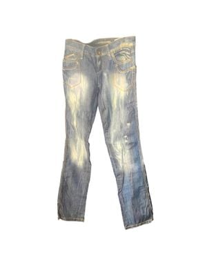 Cipo & Baxx Classic 90S Style Beaded High-Rise Jeans - Blue