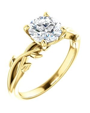 Pompeii3 1 1/4 Ct Solitaire Moissanite Vine Engagement Ring 14K - Metallic