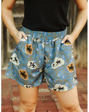 2FlyCo Vintage Cowboy Shorts - Blue